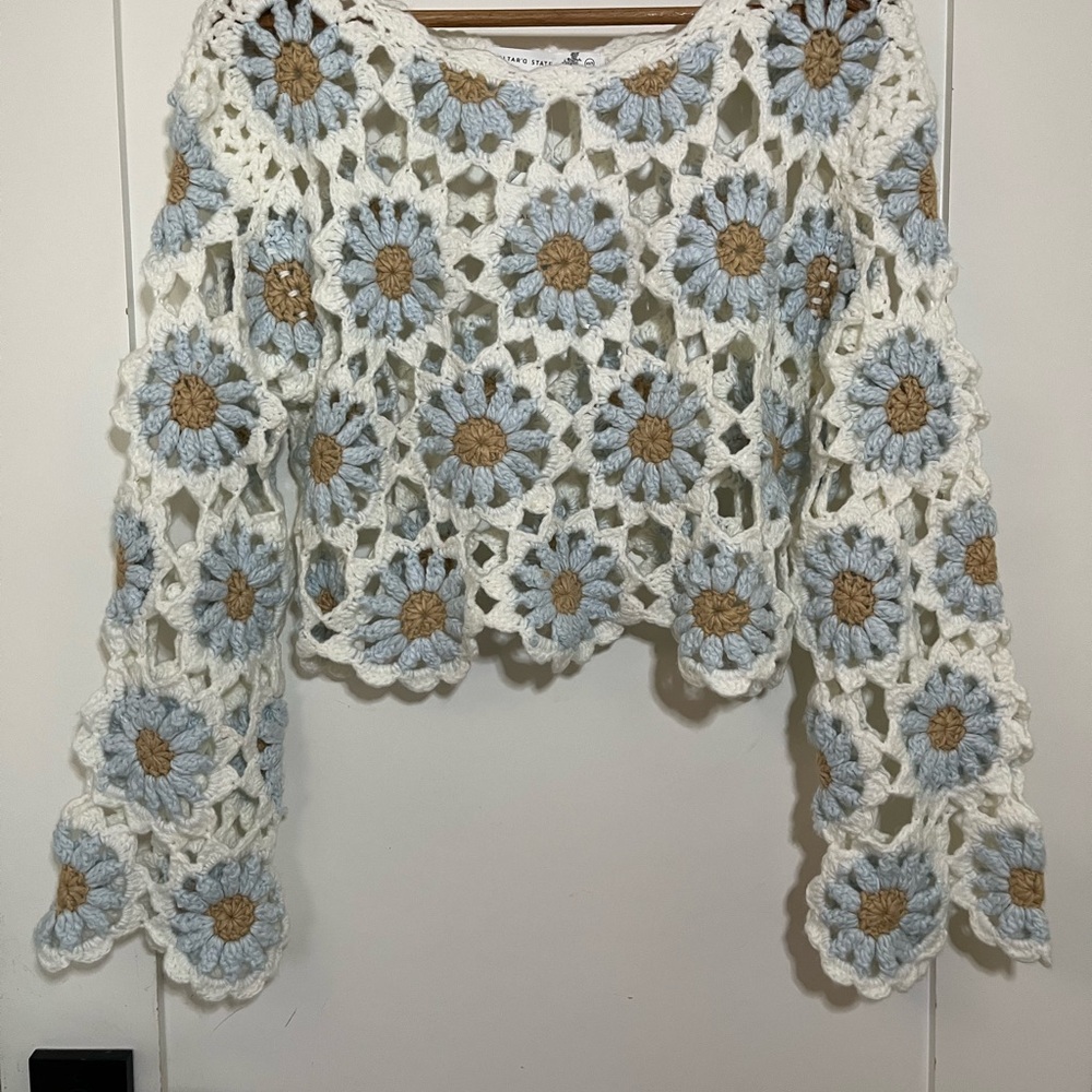 Altar'd State Multicolor Crochet Sweater